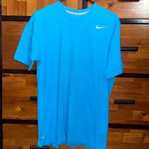 Nike light blue short sleeve dri fit shirt